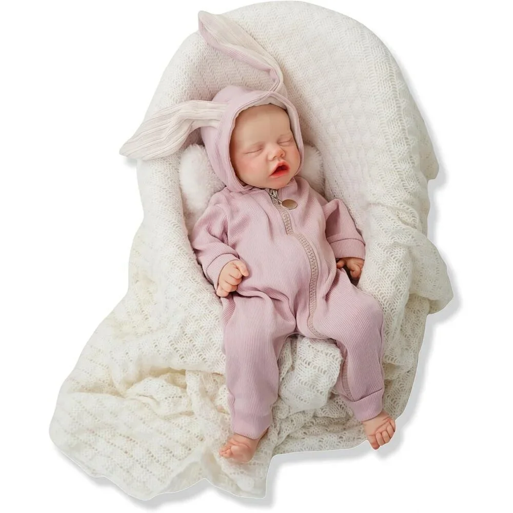 🆕17 Inch Realistic Reborn Baby Doll Silicone-Made & Lifelike Newborn Baby Girl